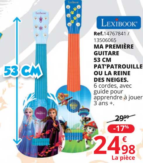Ma Première Guitare 53 Cm Pat'patrouille Ou La Reine Des Neiges Lexibook