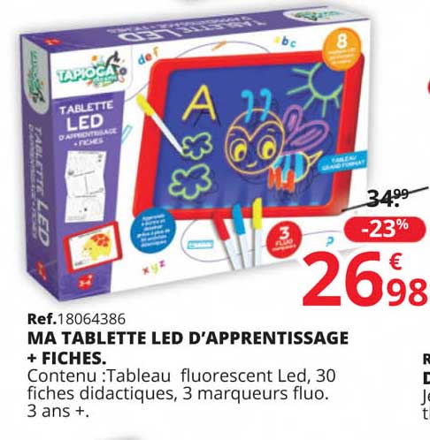 ma tablette led d'apprentissage + fiches