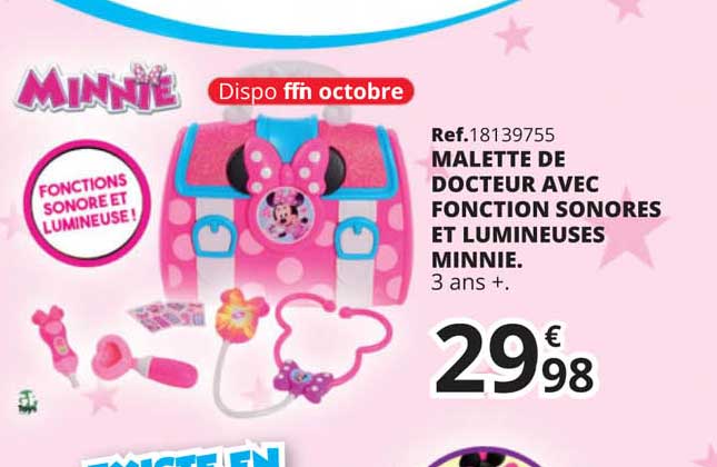 malette de docteur avec fonction sonores et lumineuses minnie