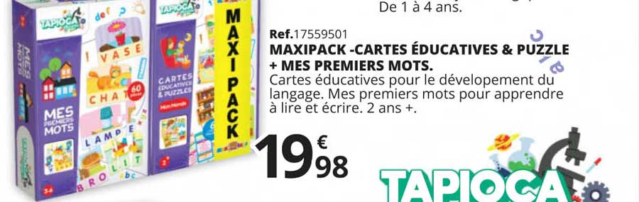 maxipack -cartes éducatives & puzzle + mes premiers mots