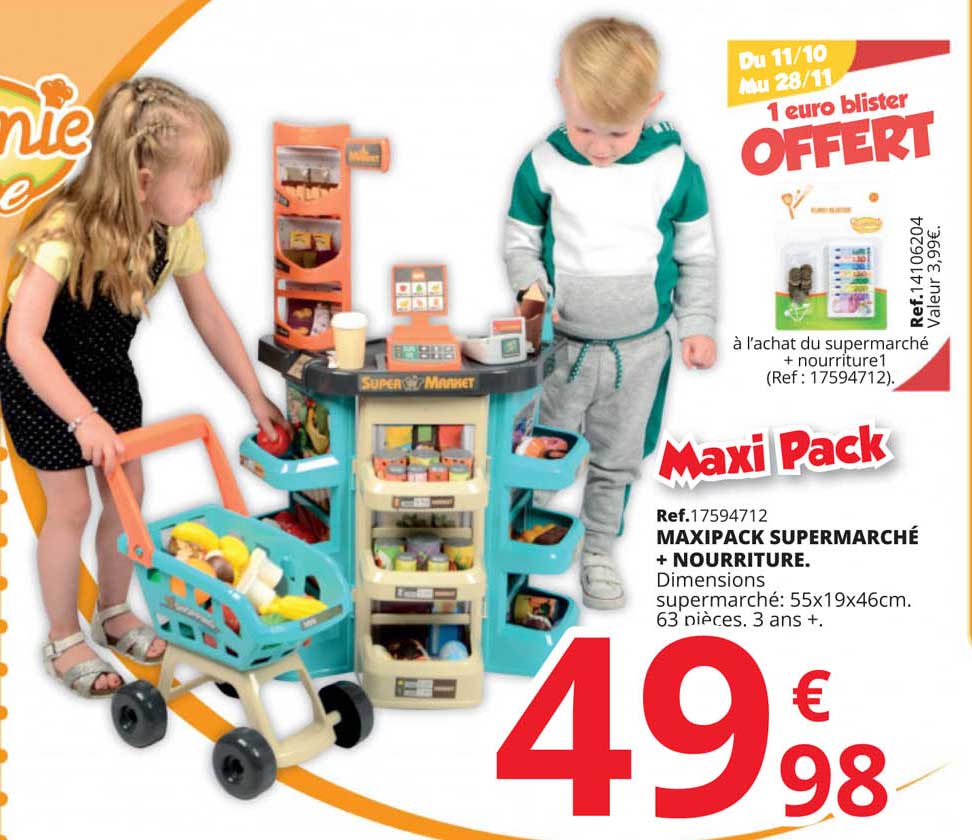 maxipack supermarché + nourriture