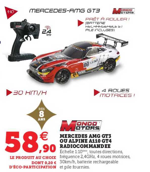 mercedes amg gt3 ou alpine a110 gt4 radiocommandée mondo motors