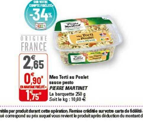 mes torti au poulet sauce pesto pierre martinet