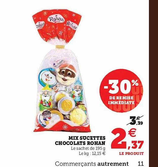 mix sucettes chocolat rohan