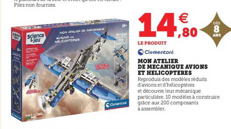 mon atelier de mécanique avions et hélicoptères clementoni