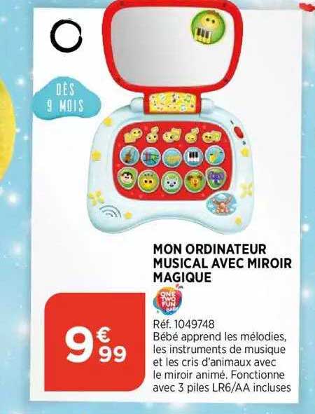 mon ordinateur musical avec miroir magique one two fun