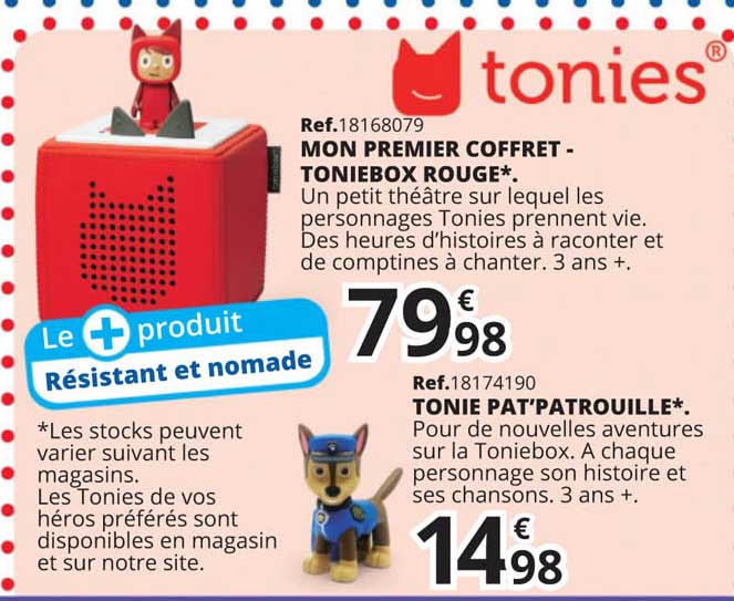 mon premier coffret - toniebox rouge tonie pat'patrouille