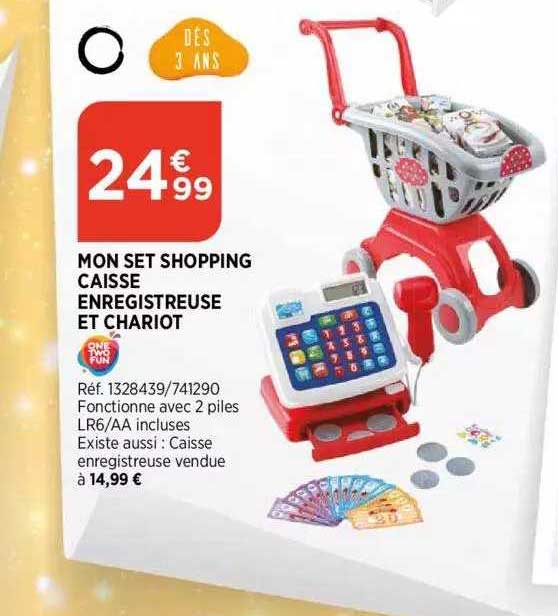 mon set shopping caisse enregistreuse et chariot one two fun