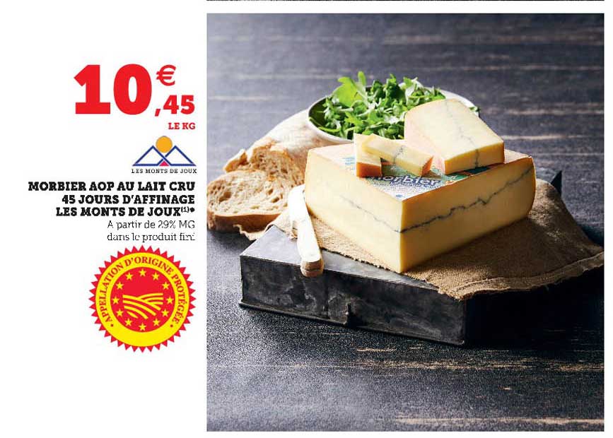 morbier aop au lait cru 45 jours d'affinage les monts de joux