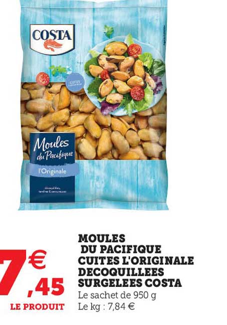 Moules Du Pacifique Cuites L'originale Décoquillées Surgelées Costa
