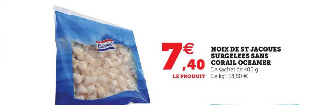 noix de st jacques surgelées sans corail oceamer