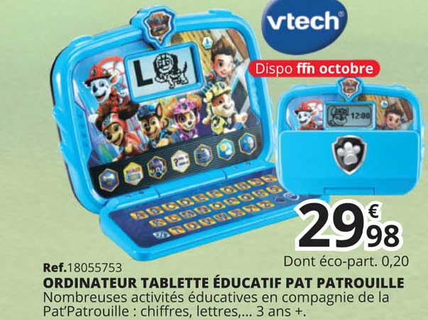 Ordinateur Tablette éducatif Pat Patrouille Vtech