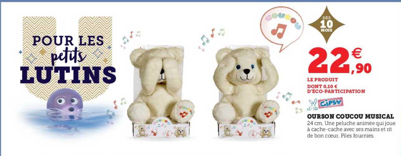 ourson coucou musical gipsy
