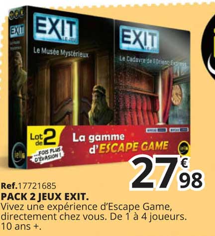 Pack 2 Jeux Exit