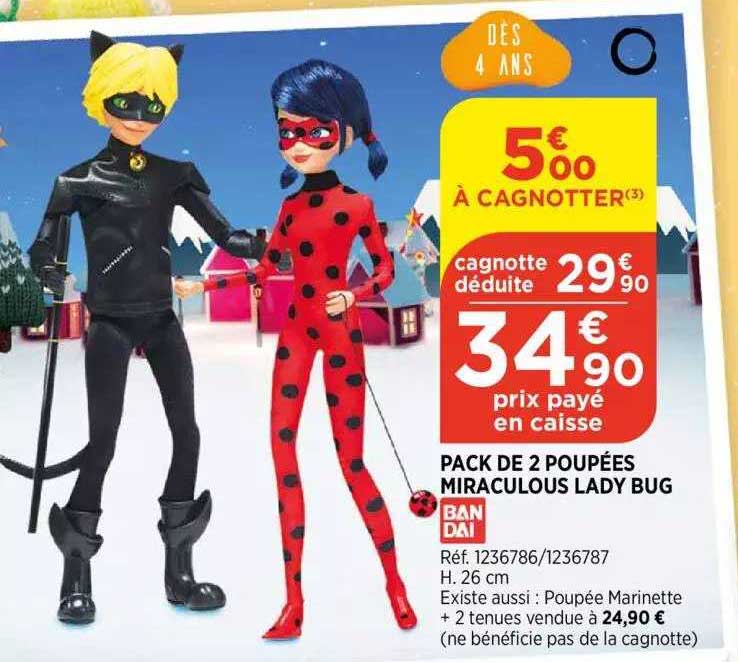 pack de 2 poupées miraculous lady bug