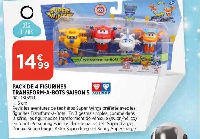 pack de 4 figurines transform-a-bots saison 5 auldey