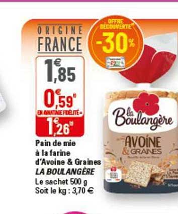 pain de mie à la farine d'avoine & graines la boulangère