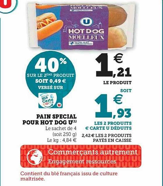 pain spécial pour hot dog u