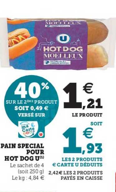 pain spécial pour hot dog u