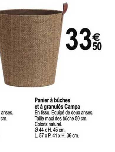 panier à bûches et à granulés campa