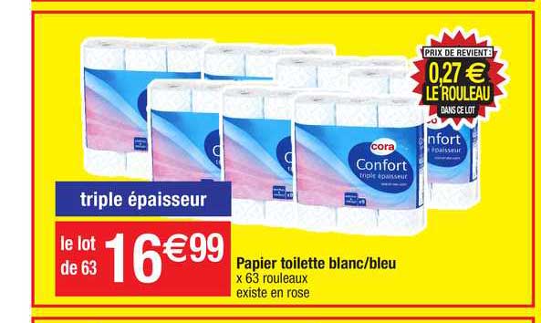 papier toilette blanc-bleu