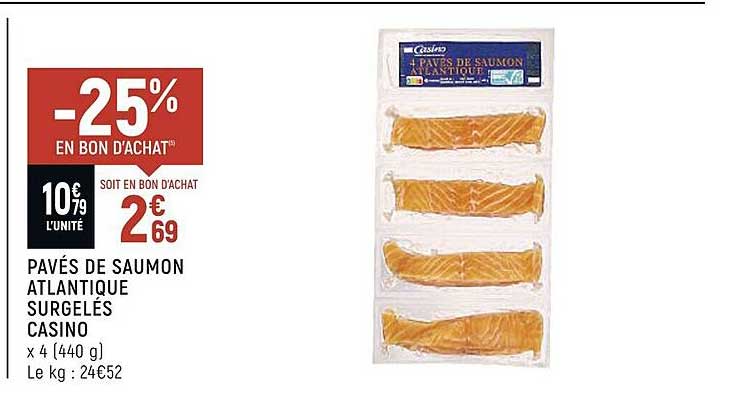 Pavés De Saumon Atlantique Surgelés Casino