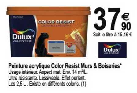 peinture acrylique color resist murs & boiseries dulux valentine