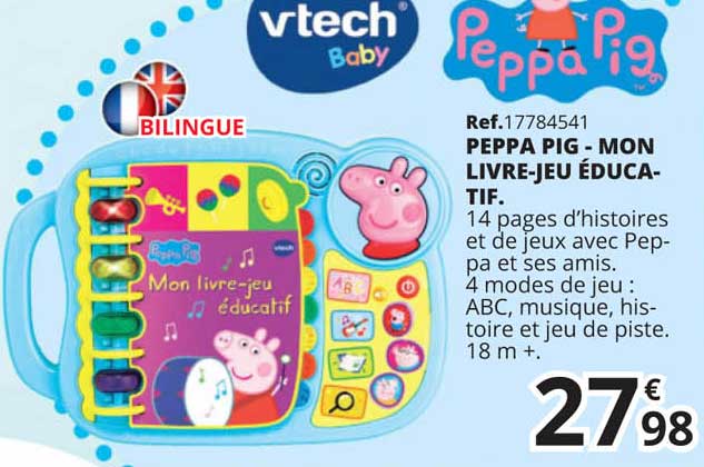 peppa pig - mon livre-jeu éducatif vtech baby