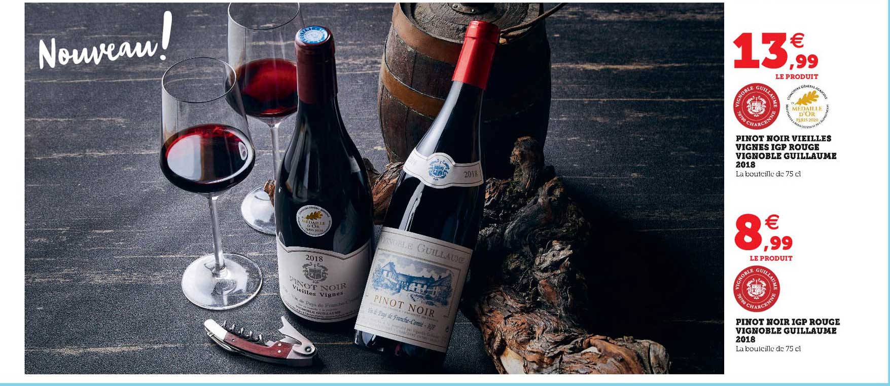 pinot noir vieilles vignes igp rouge vignoble guillaume 2018, pinot noir igp rouge vignoble guillaume 2018