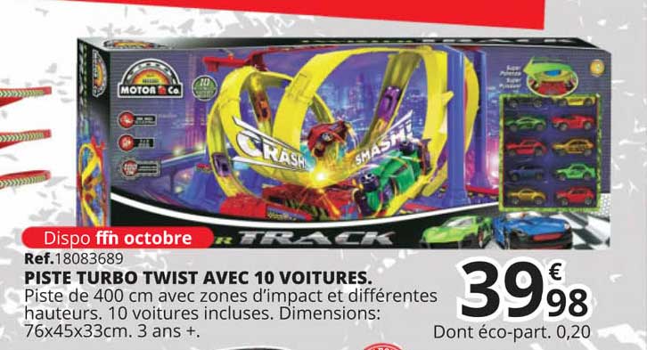 piste turbo twist avec 10 voitures.