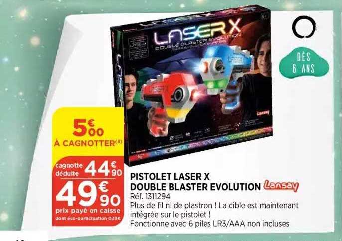 pistolet laser x double blaster évolution lansay