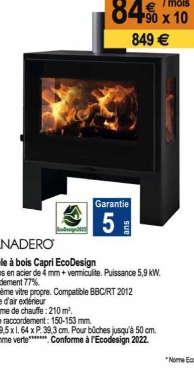 Poêle à Bois Capri EcoDesign