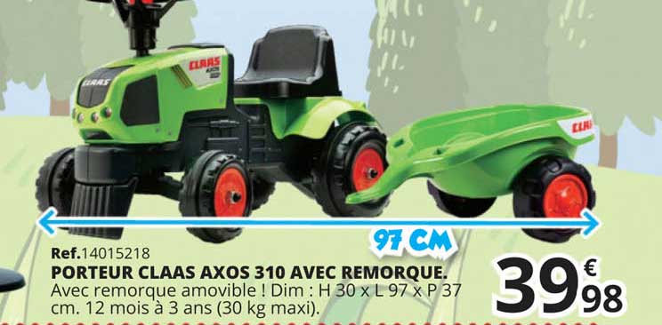 porteur claas axos 310 avec remorque