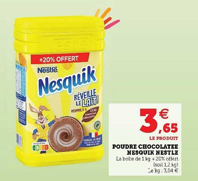 poudre chocolatée nesquik nestlé