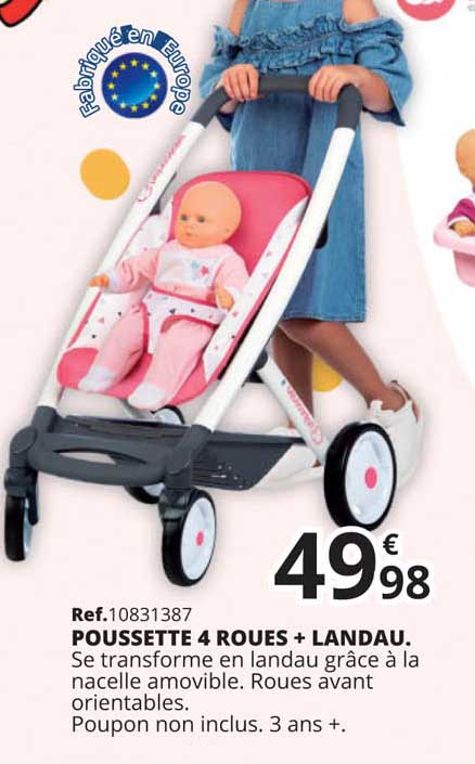 poussette 4 roues + landau