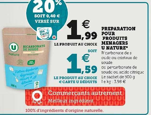 préparation pour produits ménagers u nature