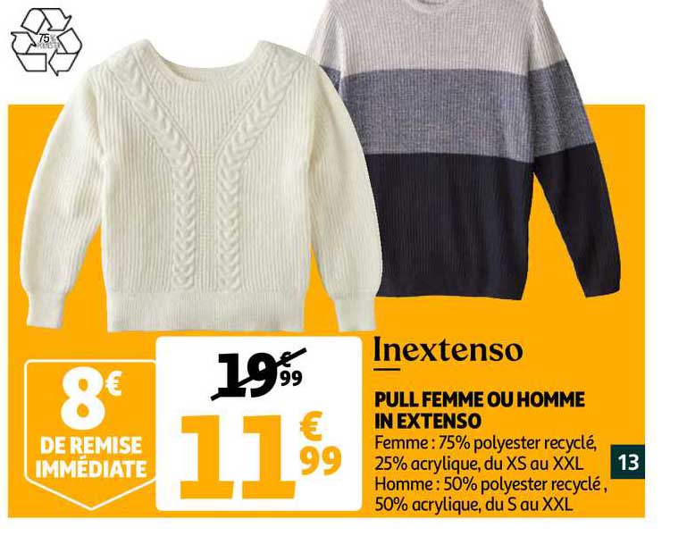 pull femme ou homme in extenso