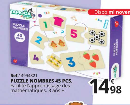 puzzle nombres 45 pcs tapioca