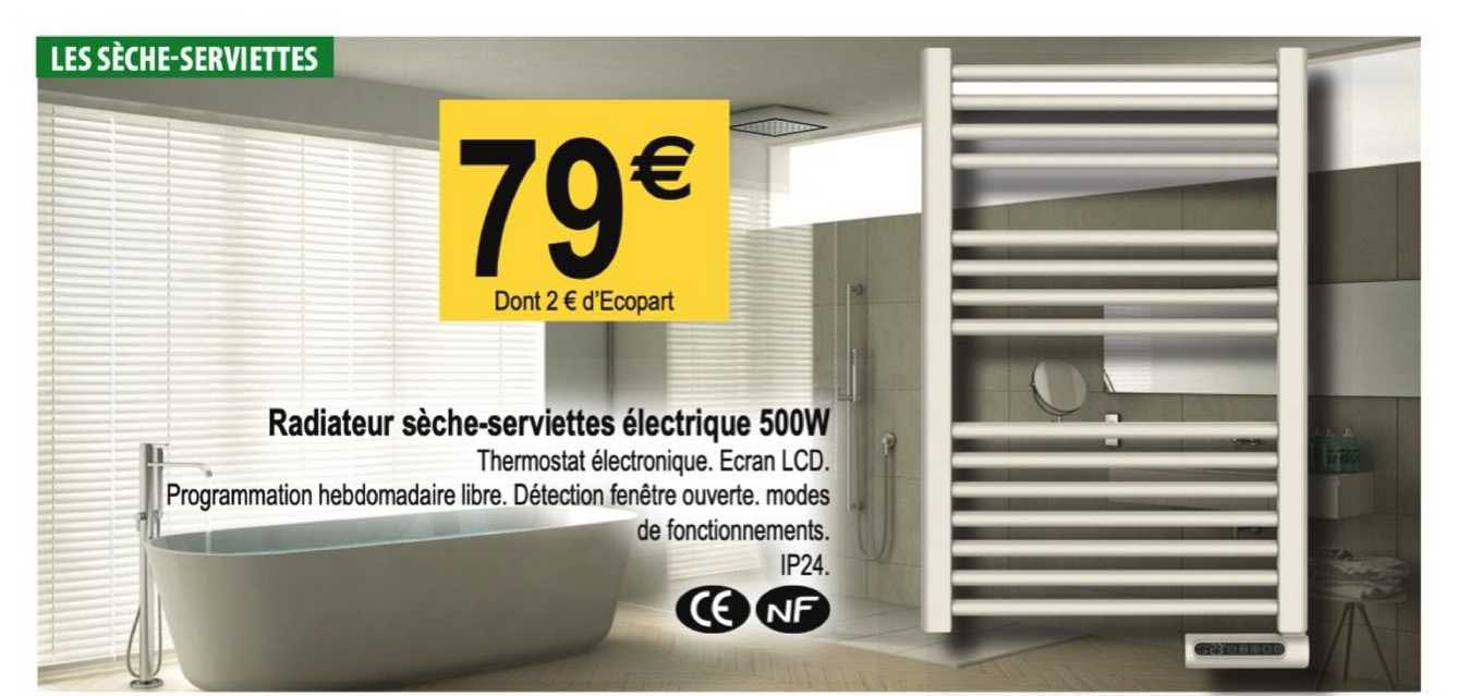 radiateur sèche-serviettes électrique 500w