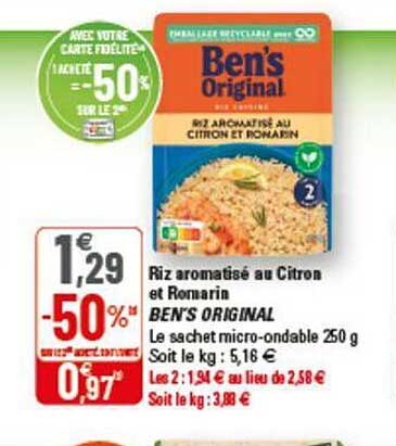 Riz Aromatisé Au Citron Et Romarin Ben's Original