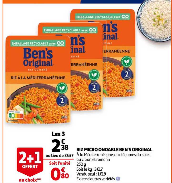 riz micro ondable ben's original