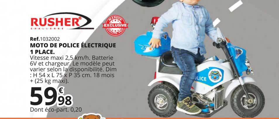 rusher moto de police électrique 1 place