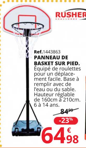 rusher panneau de basket sur pied