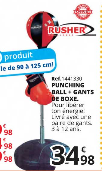 Rusher Punching Ball + Gants De Boxe