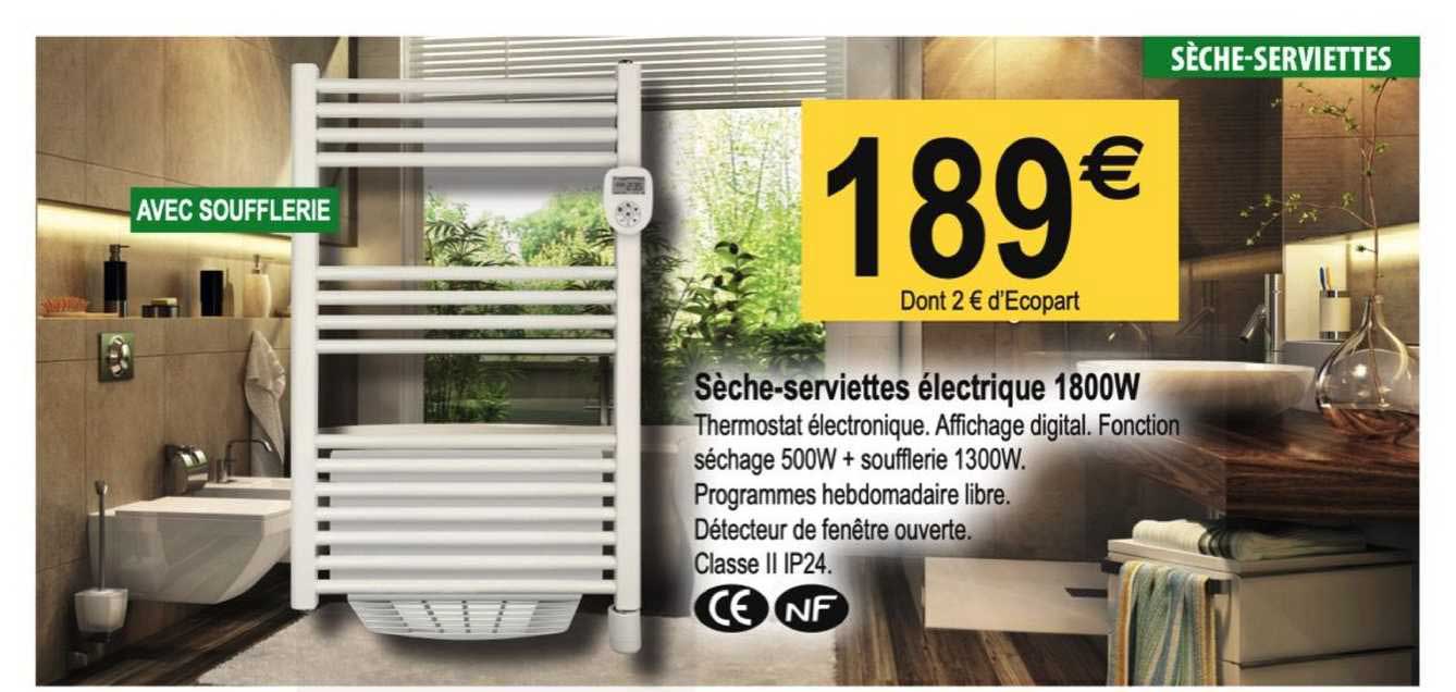 sèche-serviettes électrique 1800w
