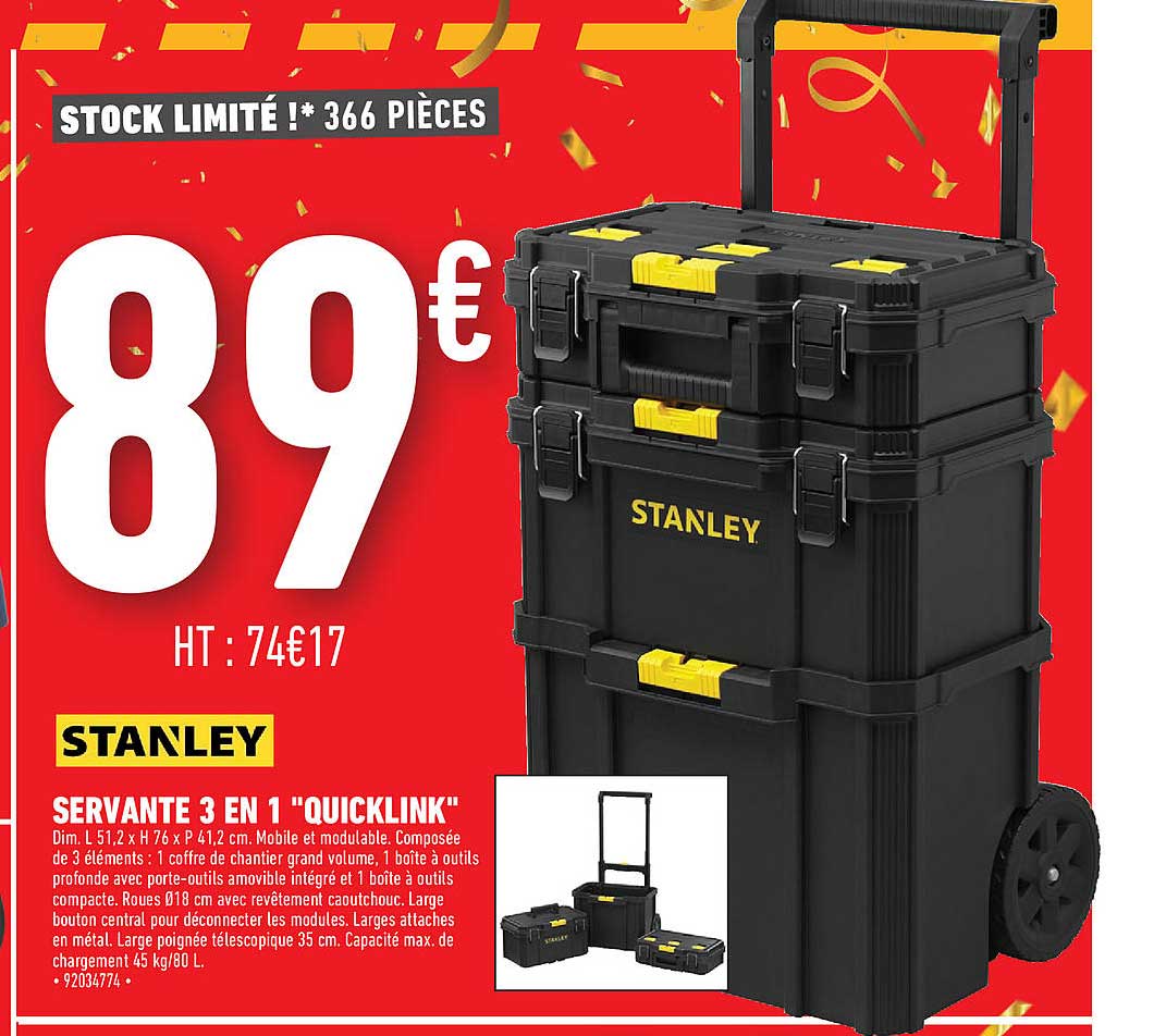 Servante 3 En 1 "quicklink" Stanley