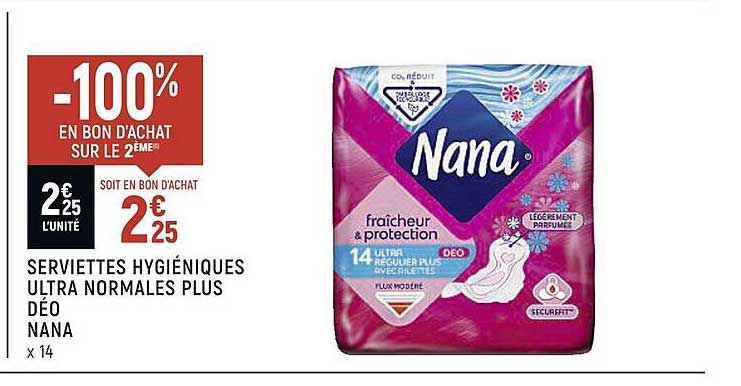 serviettes hygiéniques ultra normales plus déo nana