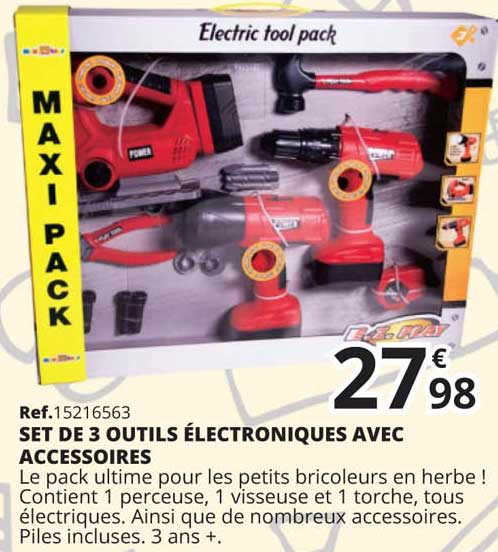 set de 3 outils électroniques avec accessoires