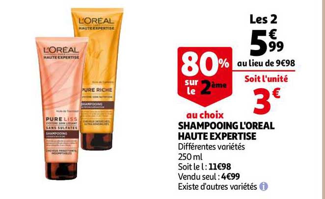 shampooing l'oréol haute expertise