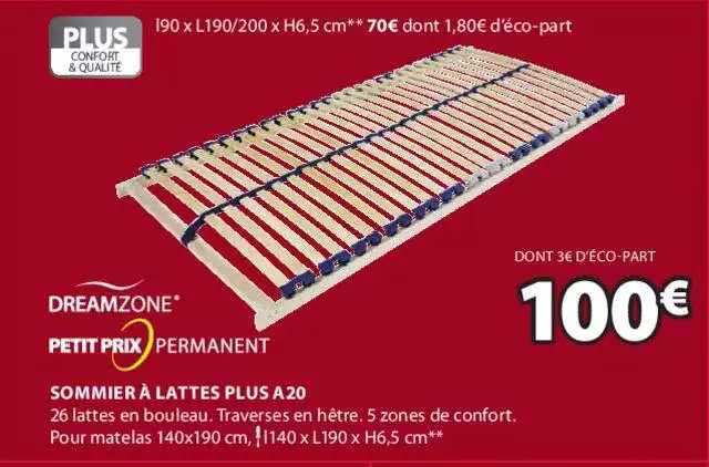 sommier à lattes plus a20 dreamzone